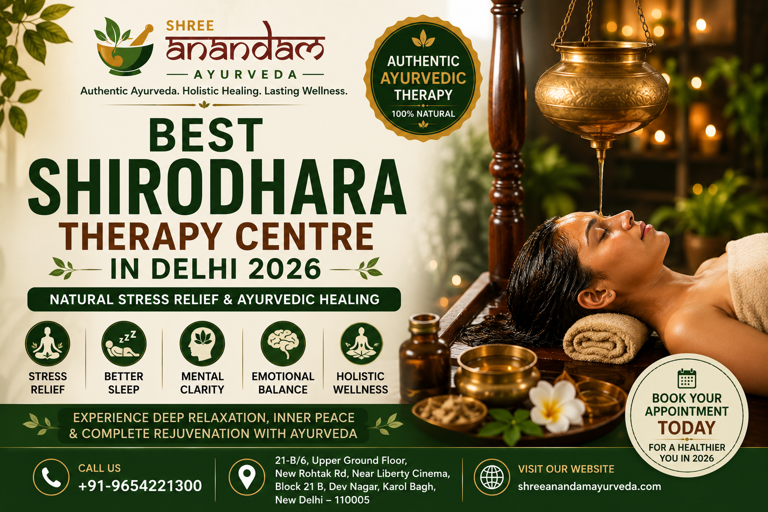 Best Shirodhara Therapy Centre in Delhi 2026