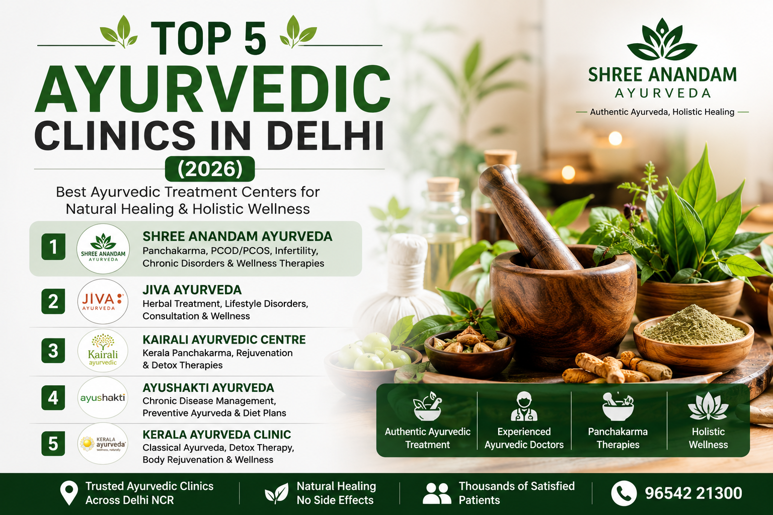 Top 5 Ayurvedic Clinics in Delhi (2026) – Best Ayurvedic Treatment Centers