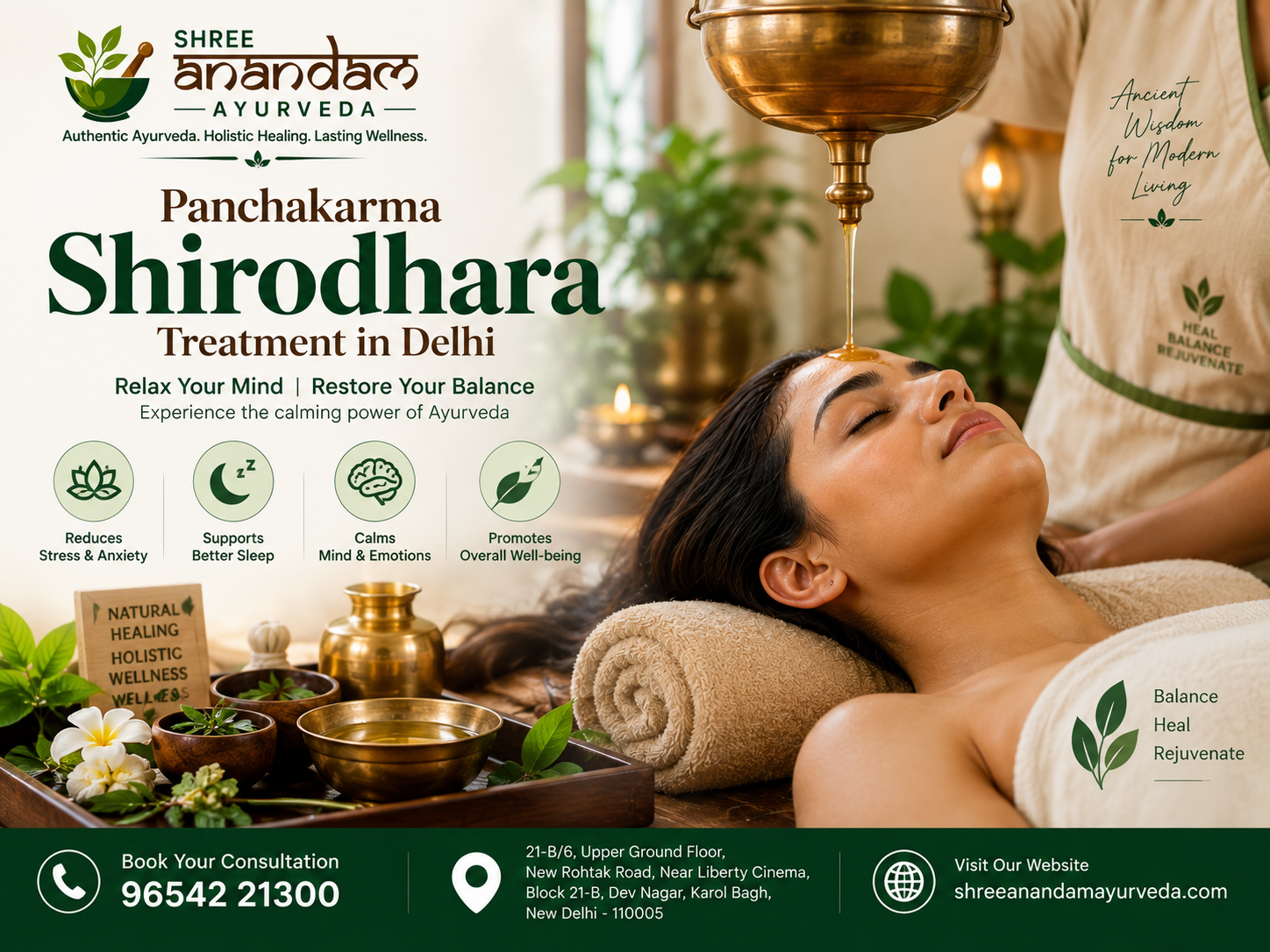 Panchakarma Shirodhara Treatment in Delhi: Ayurvedic Therapy for Stress, Relaxation & Better Sleep